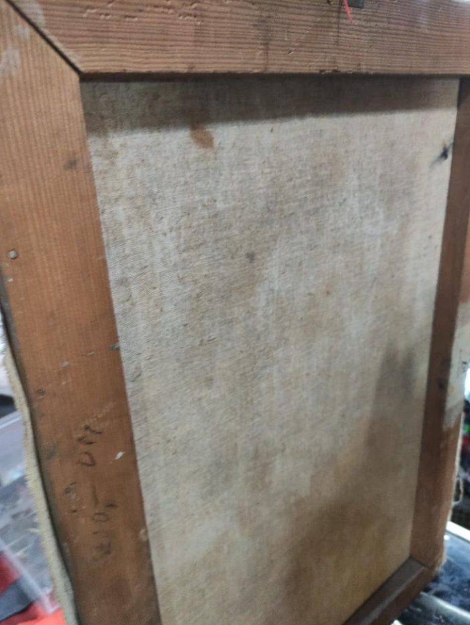 Pintura al óleo con retrato de un oficial de la Wehrmacht.