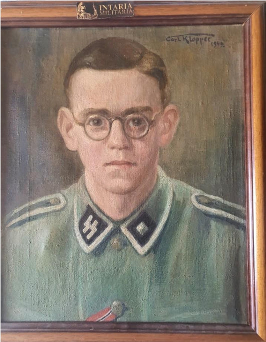 Oil of SS soldier painted by Carl Klapper,