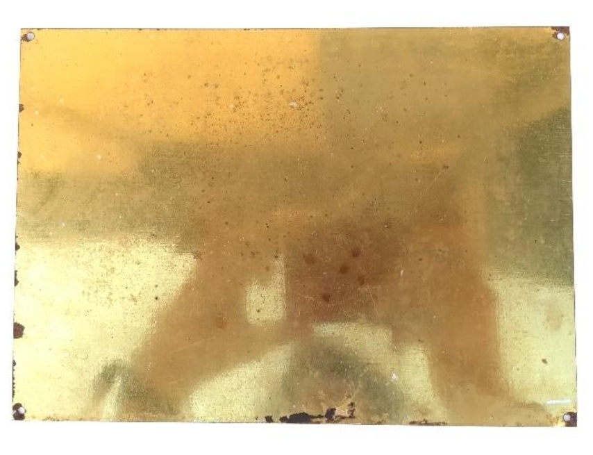 Auf Blech lithographierte Falange-Flagge. Ära des Bürgerkriegs.