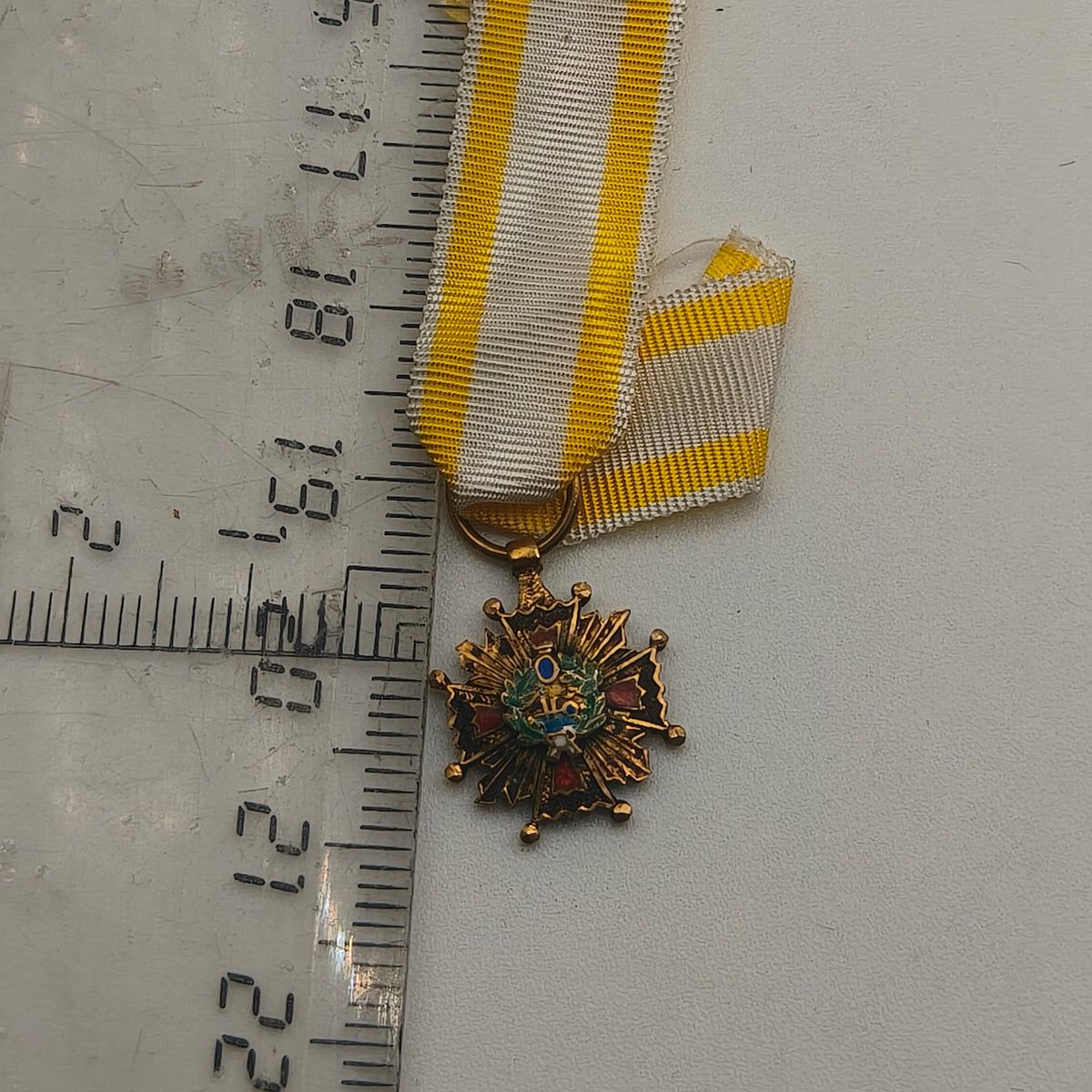 Mini Medal Order of Isabel la Catolica, Grand Cross with ribbon. Spain.