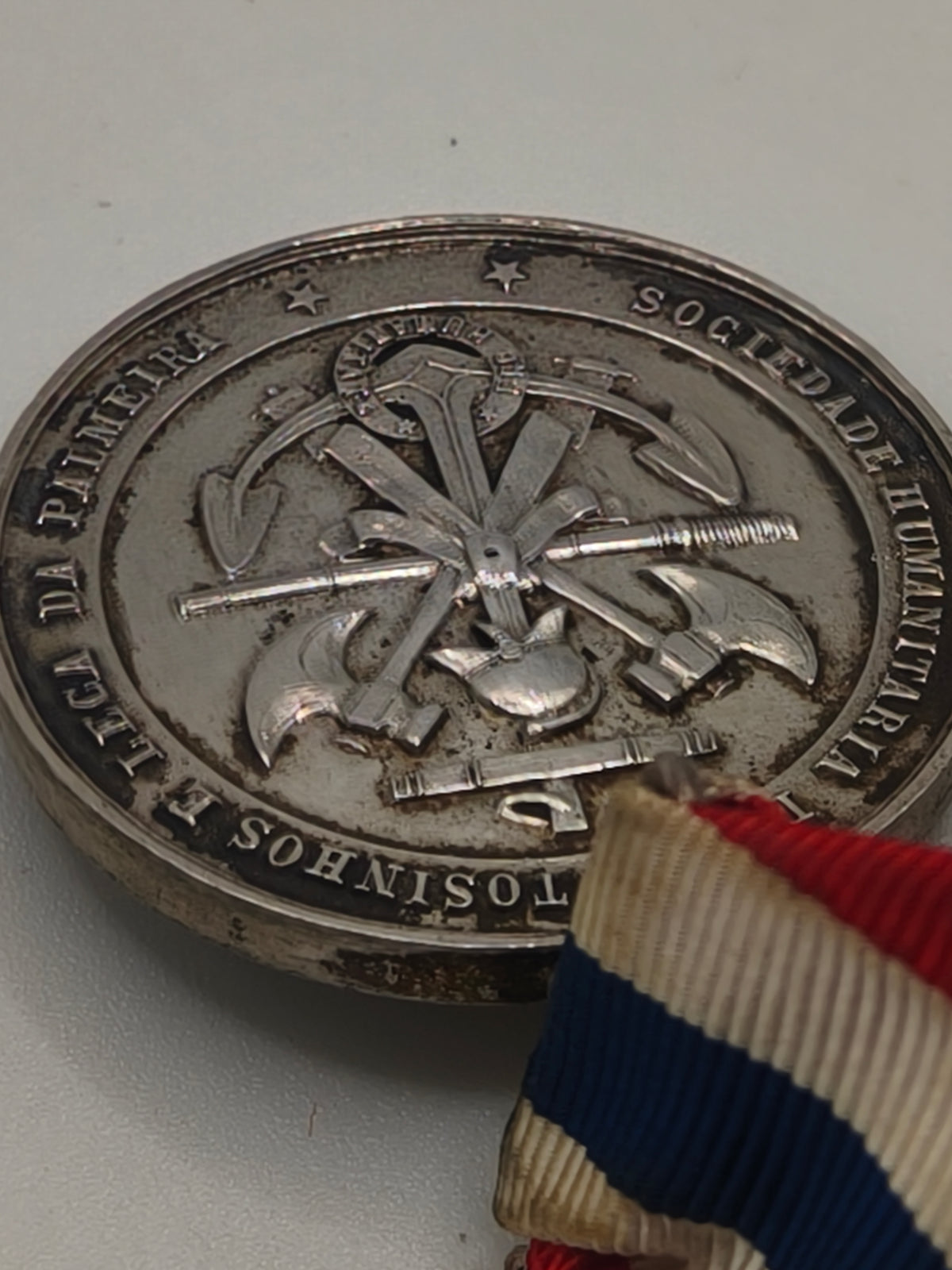 Fireman Merit Medal, Portugal, sterling silver.
