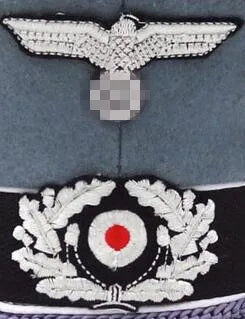 Gorra trituradora de lana de oficial WH M36 del ejército alemán de la Segunda Guerra Mundial, sombrero con cordón para la barbilla en tamaño
