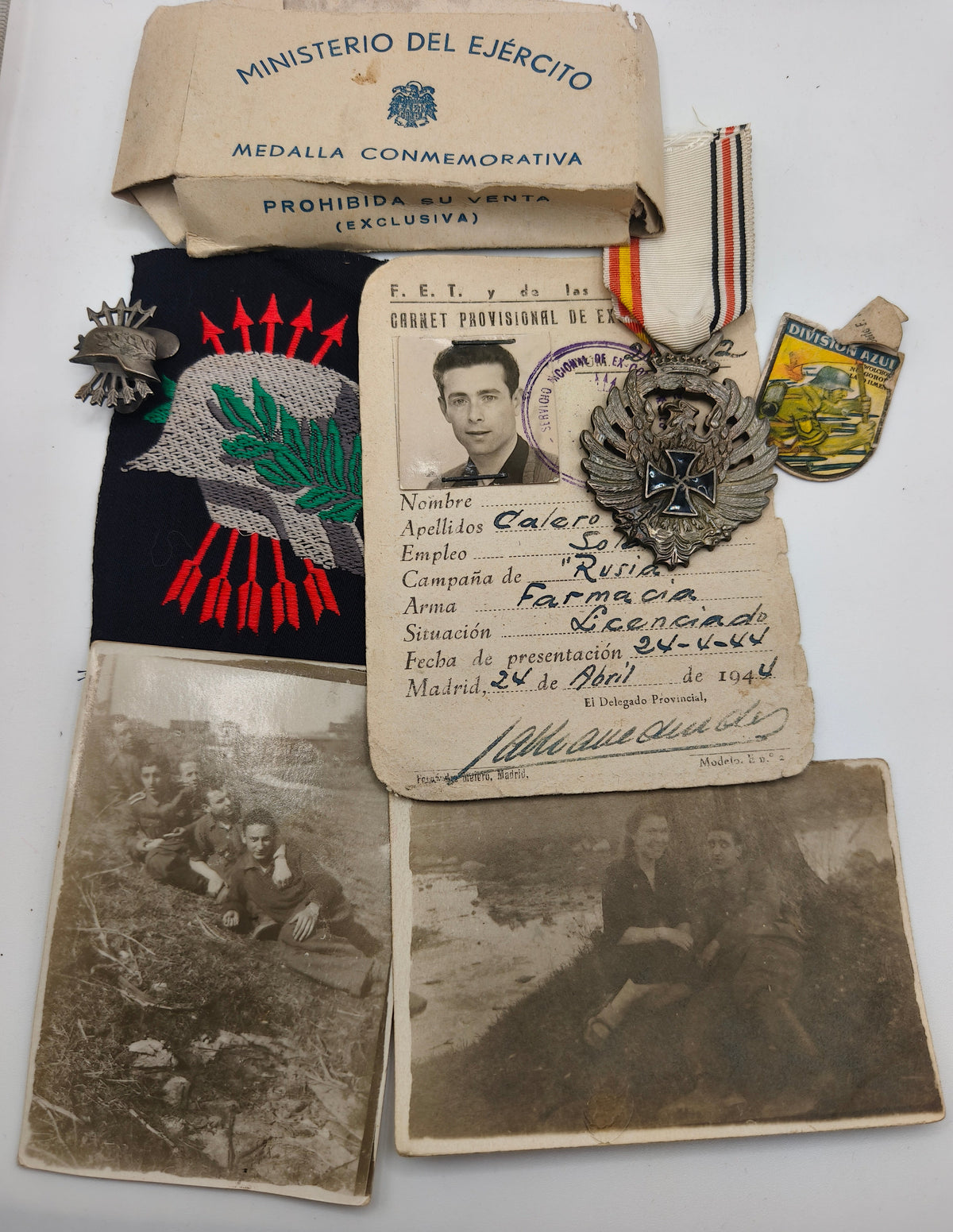 Blue Division Lot, Medal of Campaign 1941, Pacht and Documents