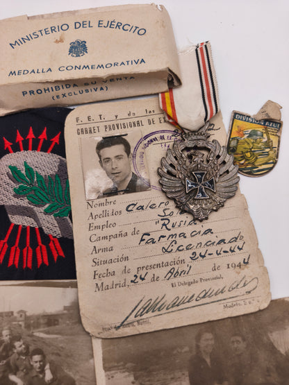 Blue Division Lot, Medal of Campaign 1941, Pacht and Documents