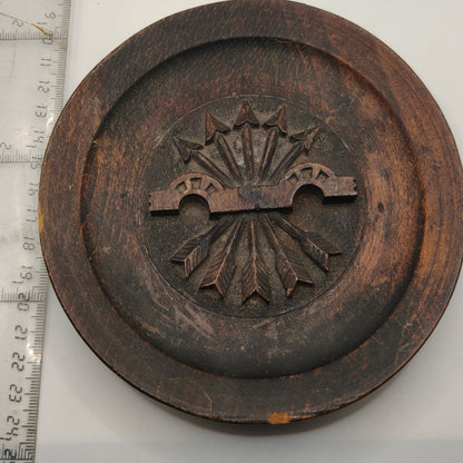 Wooden Plate Trench Art, Spanish Civil War.