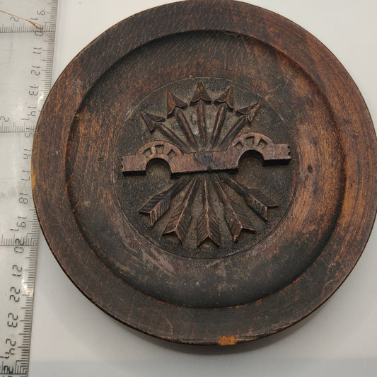 Wooden Plate Trench Art, Spanish Civil War.