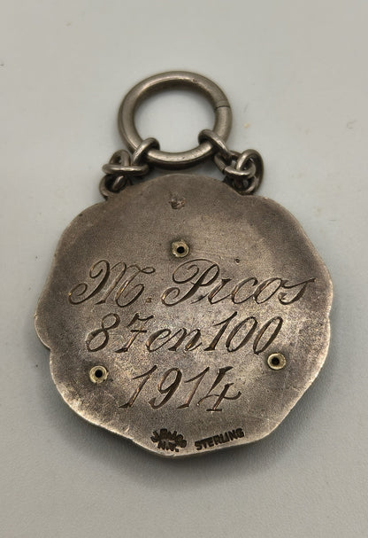 Shooting Club Medal. Spain. Sterling.