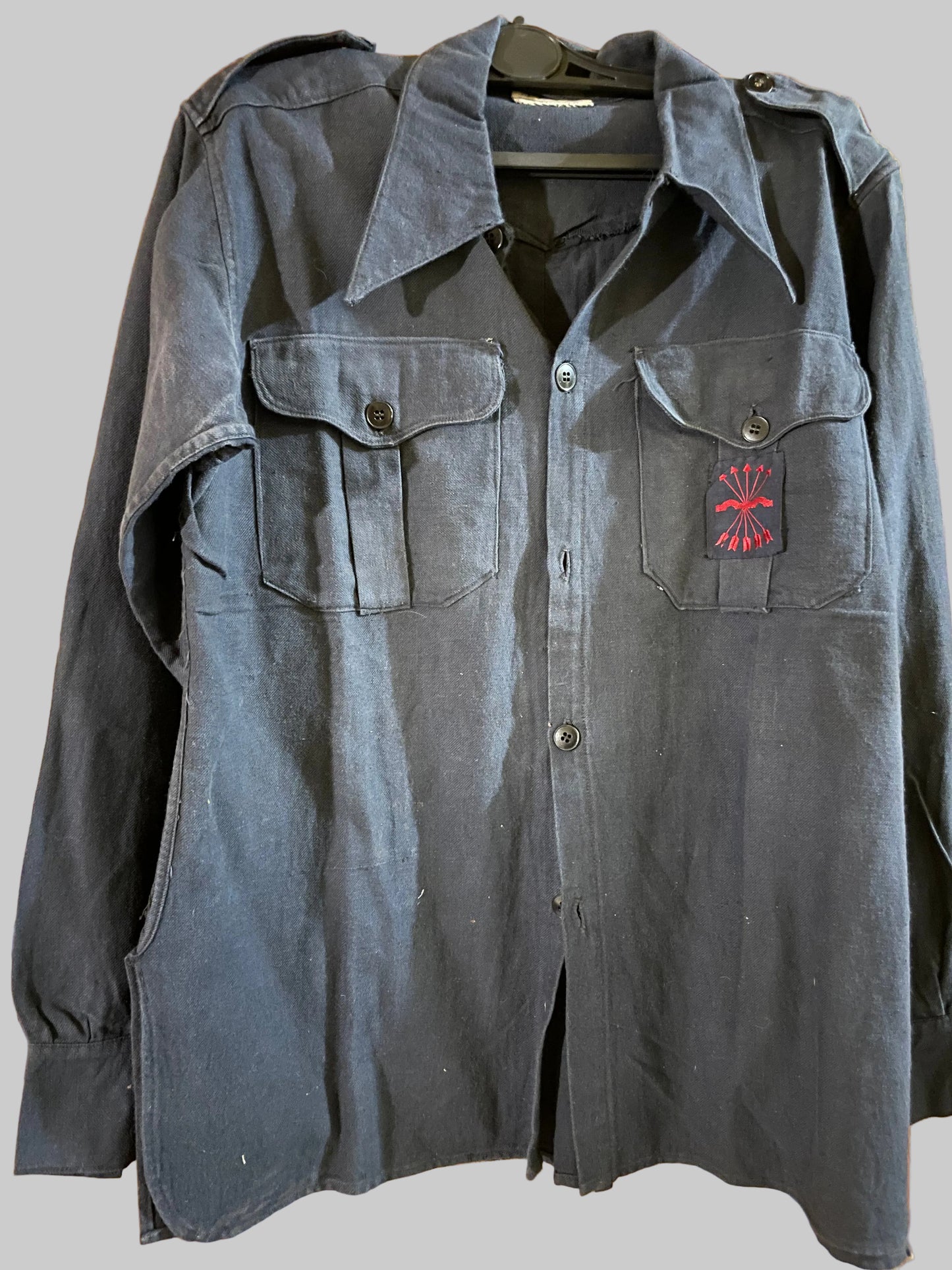 camisa azul de falange