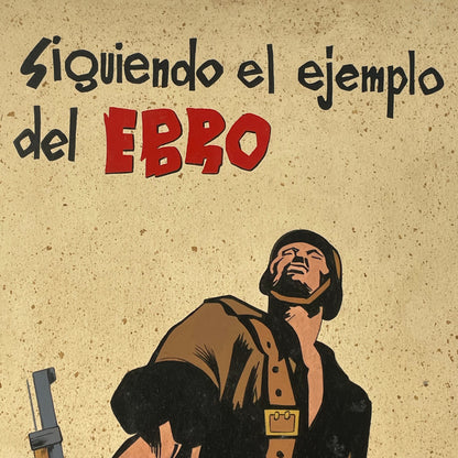 Raro Boceto propaganda Pintado Guerra civil "¡No se puede perder lo reconquistado!"