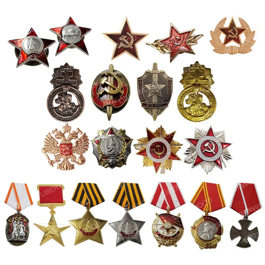 RED STAR FSB Pin WWII USSR Soviet CCCP Russia Russian Guards Badge Imperial Eagle Emblem Lenin Honor Medal Brooch Pendant