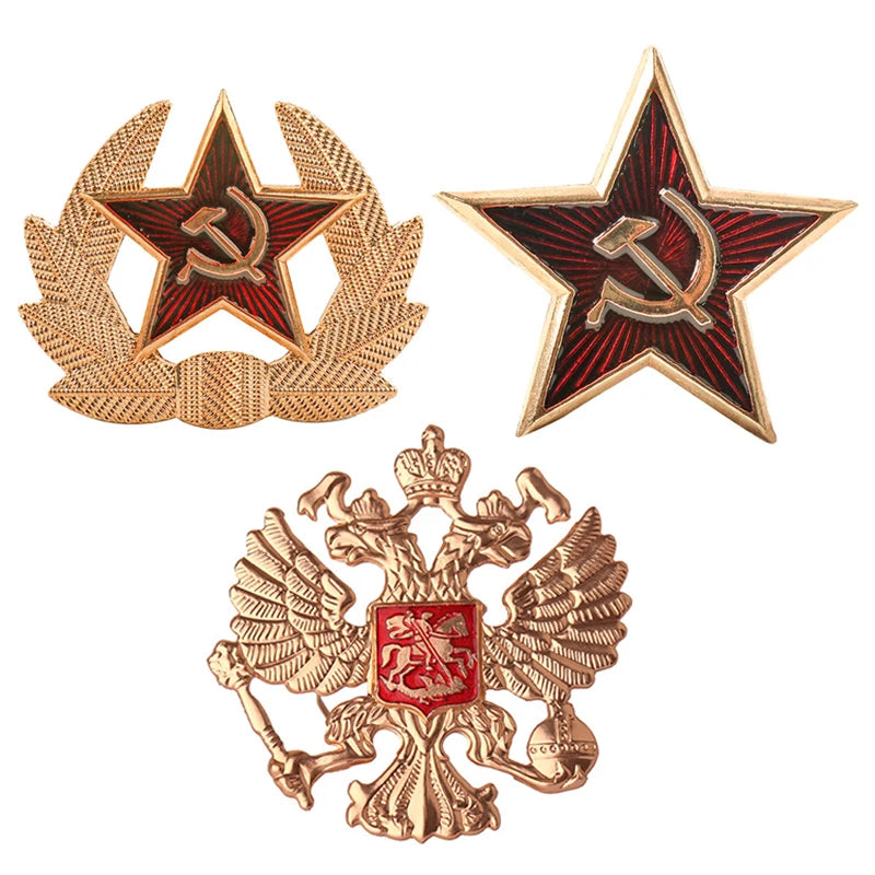 Pin de estrella roja FSB de la Segunda Guerra Mundial, URSS, CCCP soviético, Rusia, insignia de la guardia rusa, emblema de águila Imperial, medalla de Honor de Lenin, broche colgante 