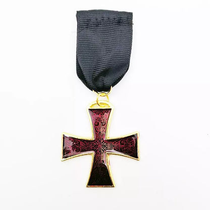Templar Knight Red Cross Medal Jewelry 1870 Iron Cross EK2 Prussian Military Meditation Masonic Knight Red Cross Jewelry Badge