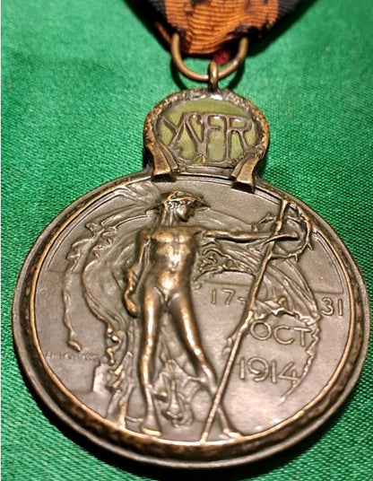 Yser Belgien Wahlkampfmedaille 1914 