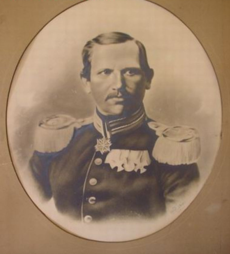 Foto eines preußischen Offiziers, der mit dem Orden „Pour le Mérite“ ausgezeichnet wurde.