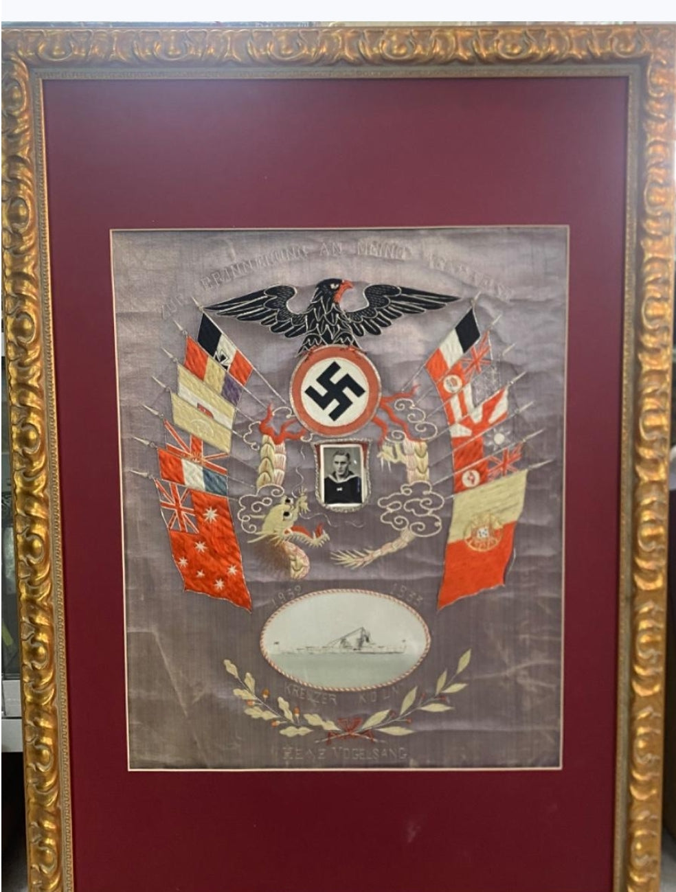 Persönliches Tribute-Gemälde 1932 rund um die Welt deutscher Seemann