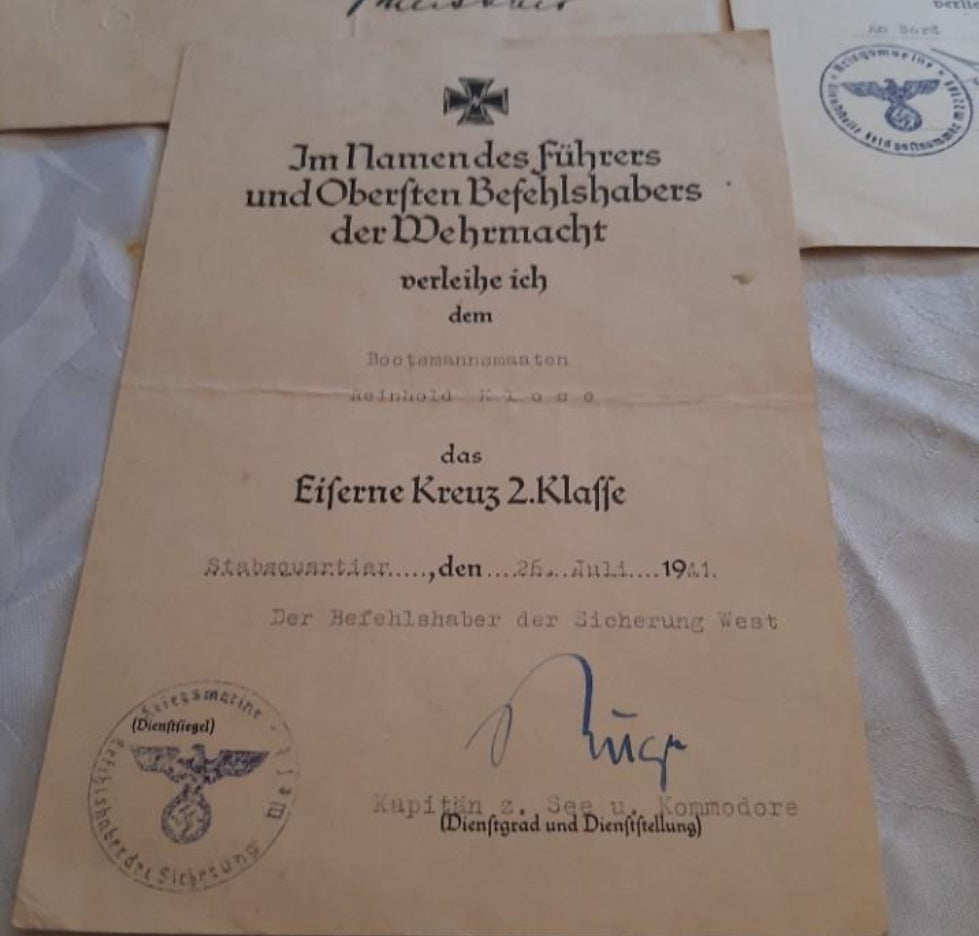 MEMEL DOCUMENTS and DECORATIONS of a KRIEGSMARINE soldier