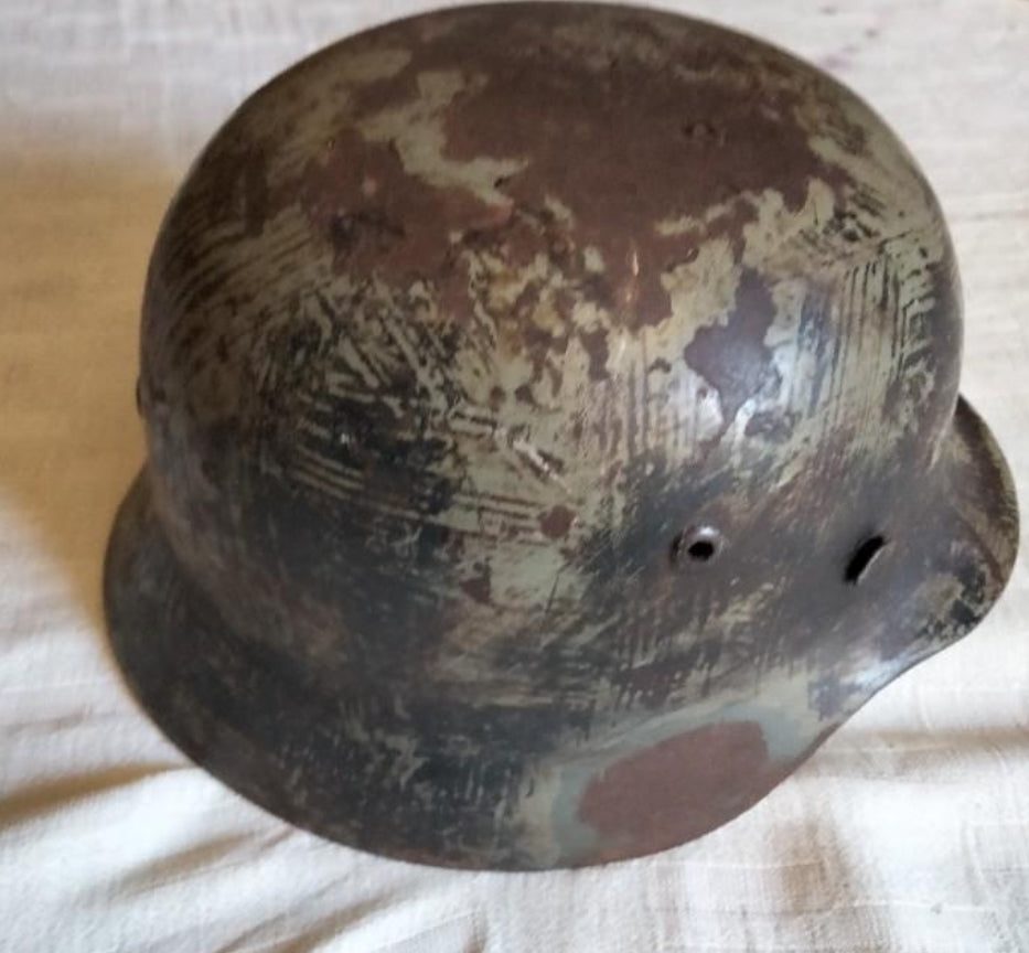 German camouflage helmet