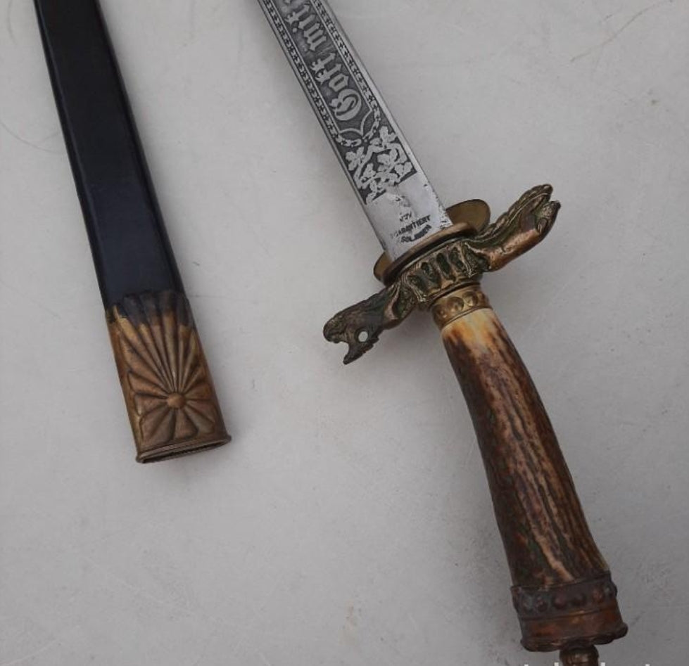 German hunting dagger with markings