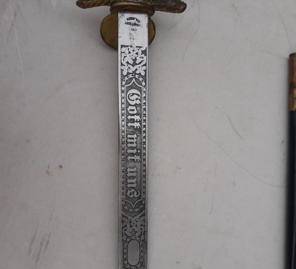 German hunting dagger with markings