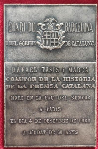 Plaque honoring a Catalan republican