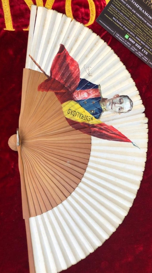 Hand-painted fan with Alfonso XIII