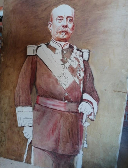 Boceto al óleo de un militar español del siglo XIX. 