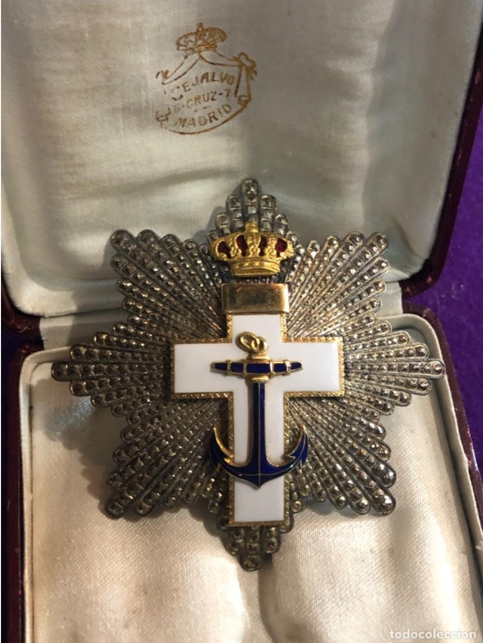 Placa al Mérito Naval Blanca Alfonso XIII Cejalvo 