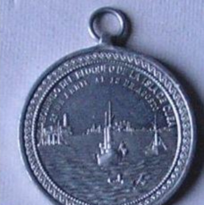 Medaille der Blockade von Havanna während des Kubakrieges 1896-98, aus Aluminium. 