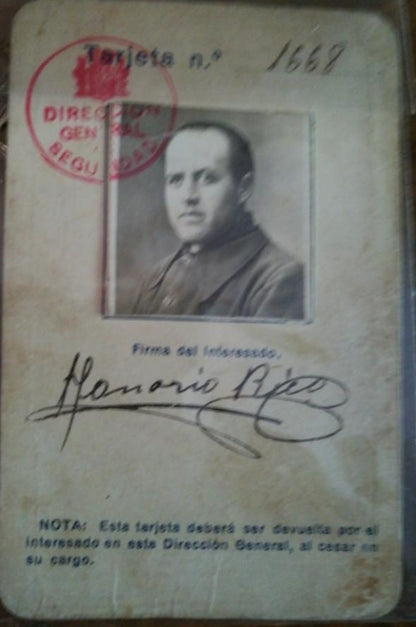 Republican security force card 1937