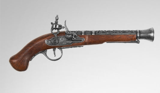 Replica of the 18th century pirate flintlock pistol.