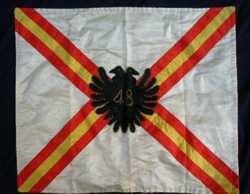 Banderín de unidad carlista de la época de la Guerra Civil Española 1936-39. Aprox. 30 x 40 cm 