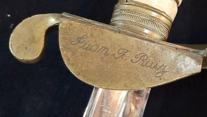 Spanish navy saber with bearer's name