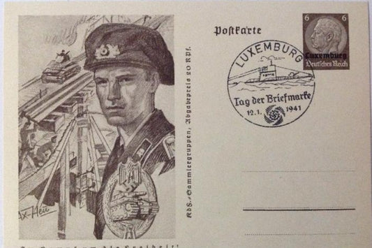 Postcard III Reich - Panzer Assault Badge - uncirculated