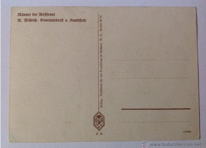 Postcard III Reich - Generaloberst von Rundstedt - uncirculated