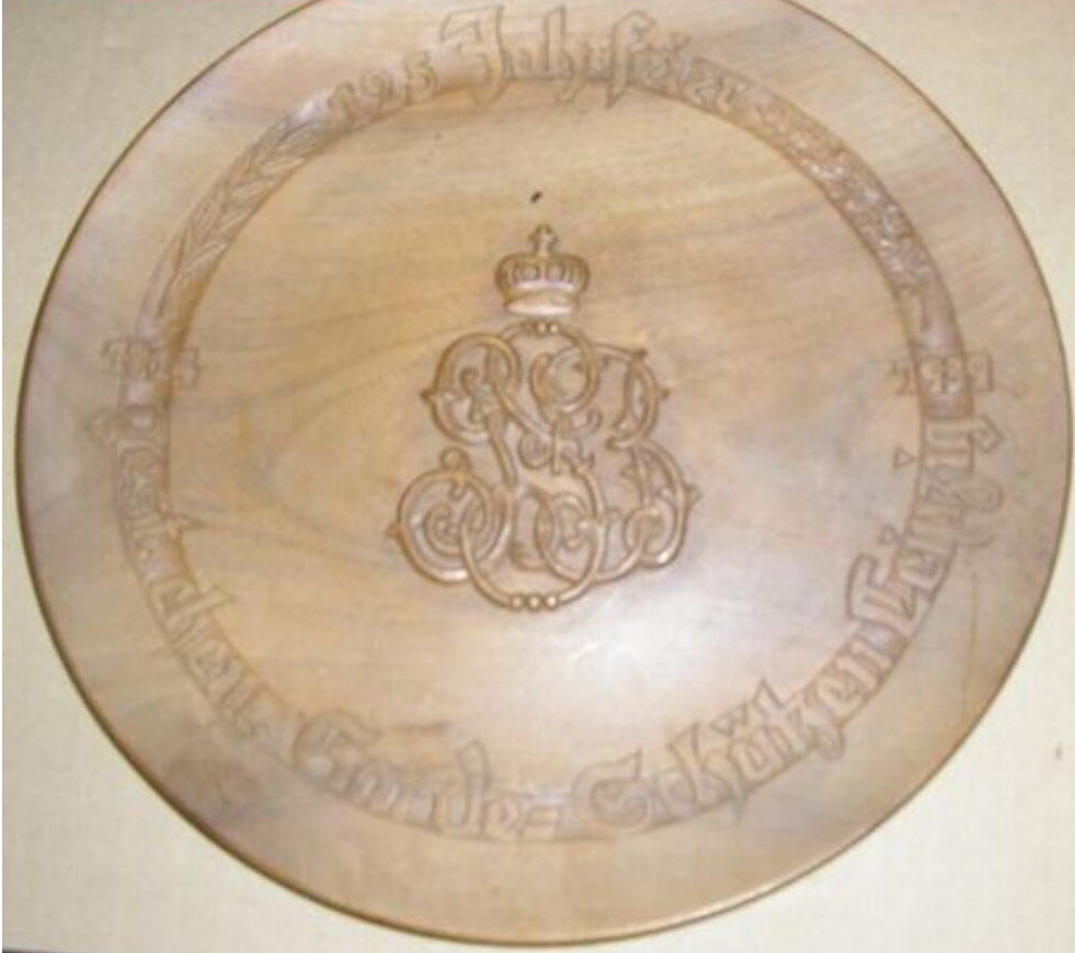 Conmemorative plate to 125th Anniversary of Gard Shooter Regt.