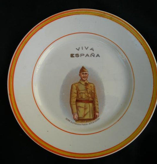 Spanish Civil War 1936-39 period propaganda plate in porcelan