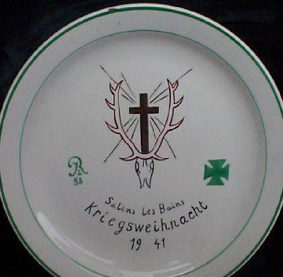 Dish of a German Wehrmacht unit in Salins-les-Bains -France-, on the occasion of Christmas War 1941.