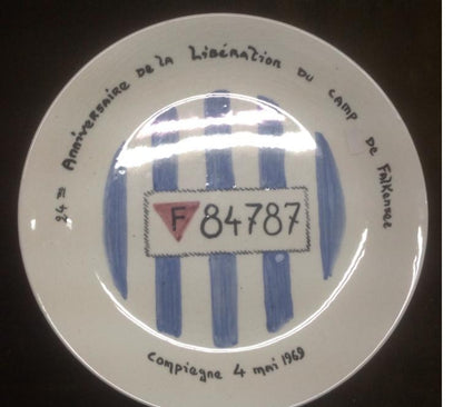 Commemorative plate commemorating the liberation of the Falkensee concentration camp