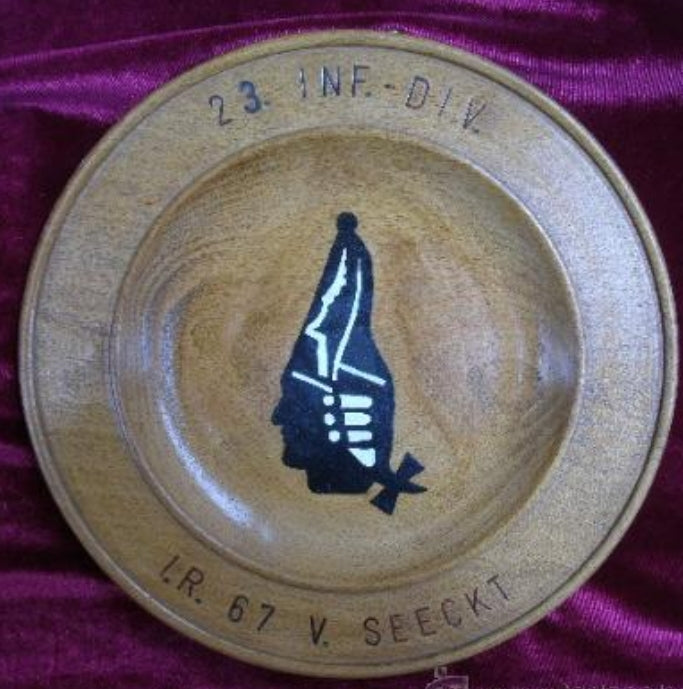 German WWII period commemorative wooden plate from the Wehrmacht