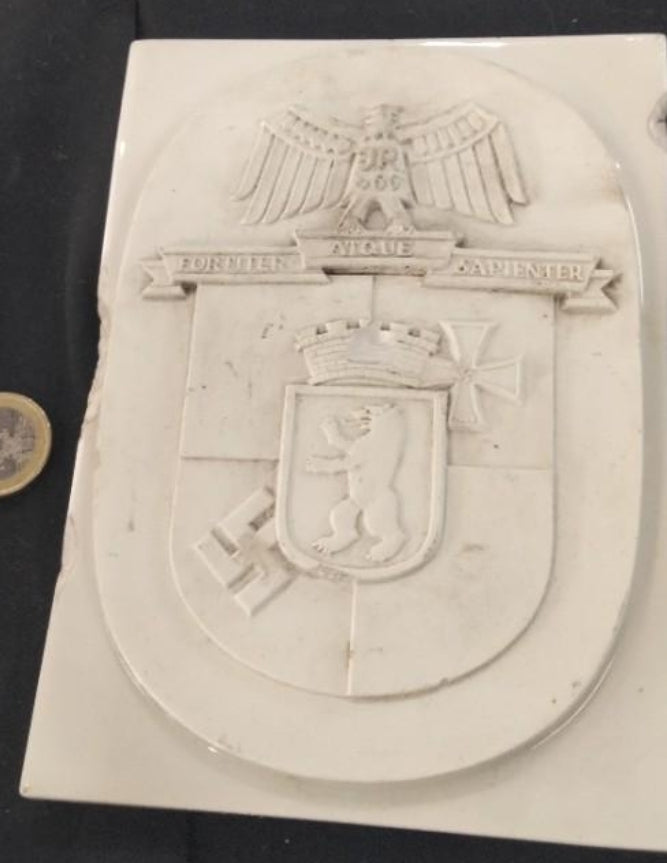 German porcelain regimental plate