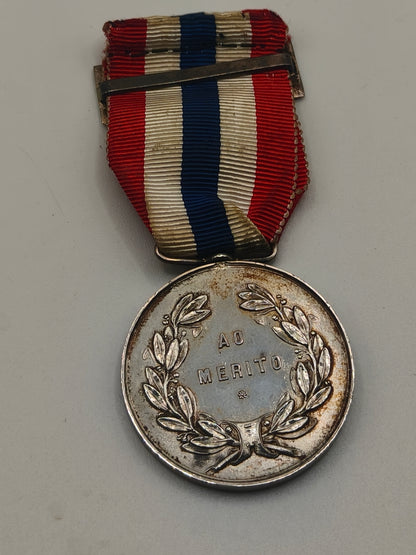 Fireman Merit Medal, Portugal, sterling silver.