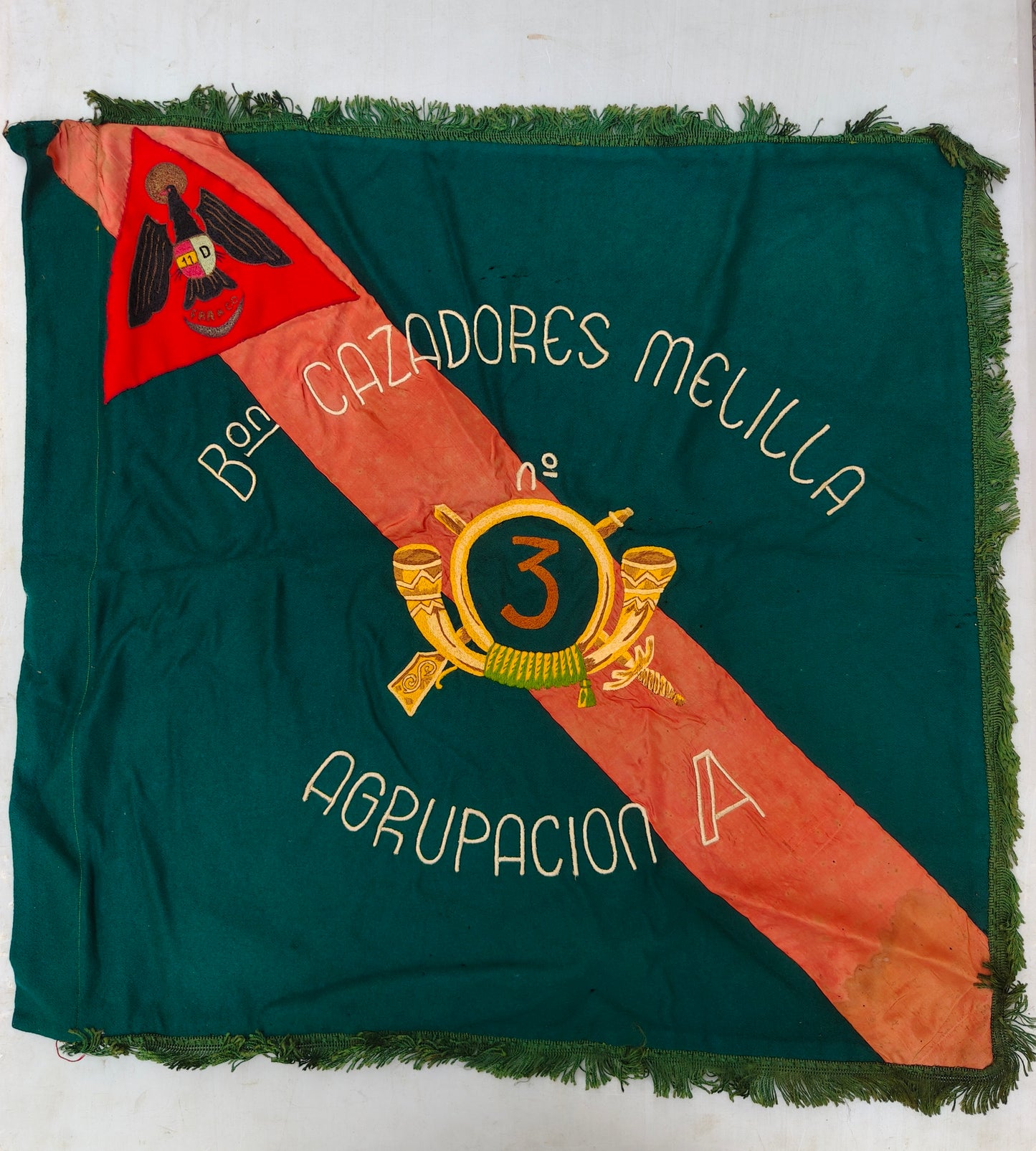 Bandera Cazadores Melilla Agrupación A de Infanterías. Época Guerra Civil Española
