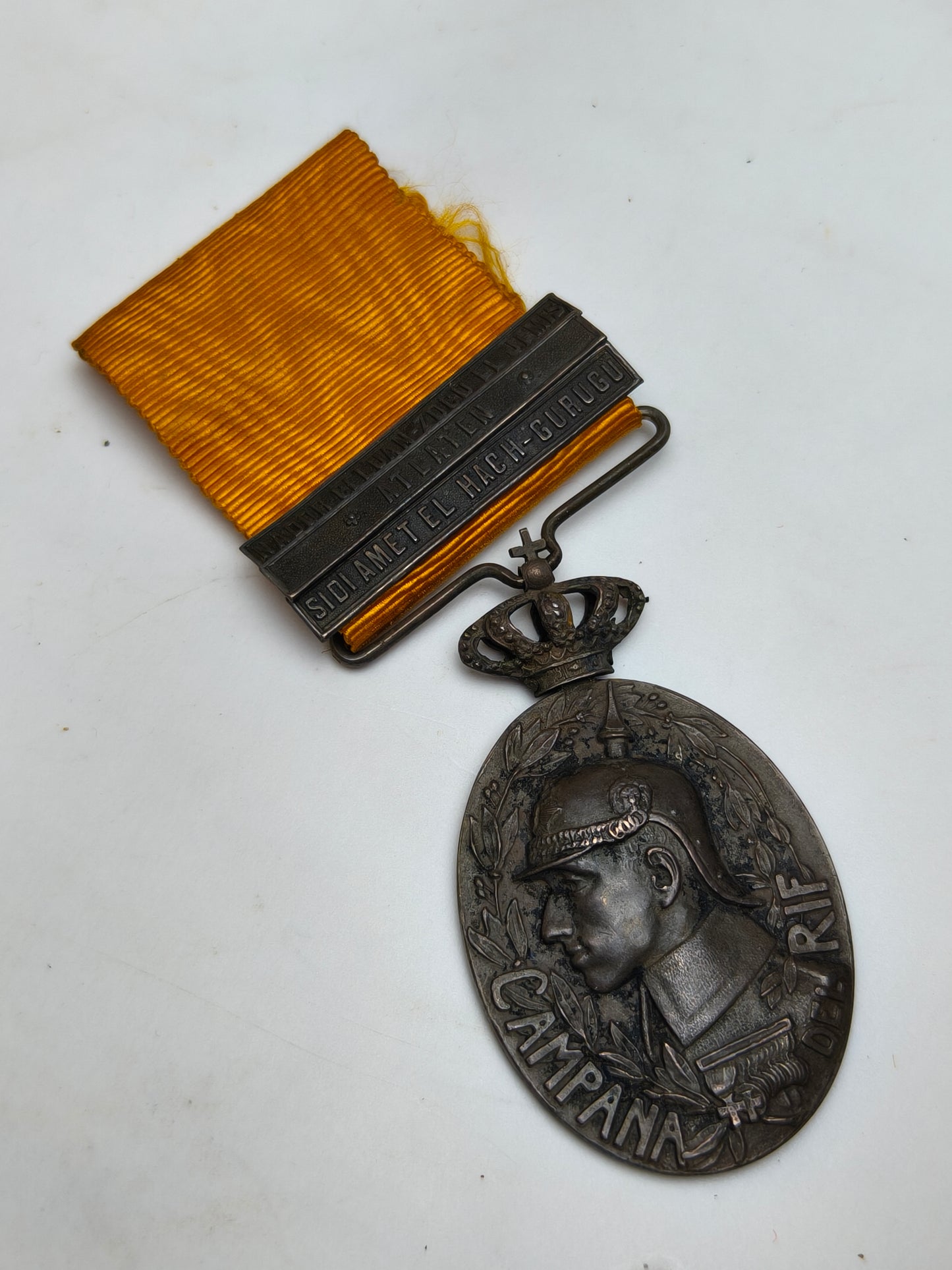 Africa's Colonial Spanish Medal Campaign, 3 medal bars. Spain Alphonso XIII period.