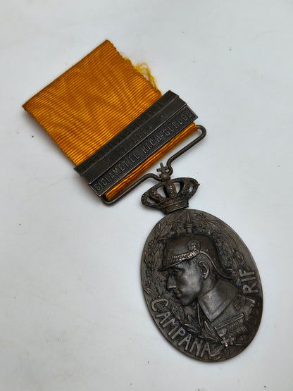 Africa's Colonial Spanish Medal Campaign, 3 medal bars. Spain Alphonso XIII period.