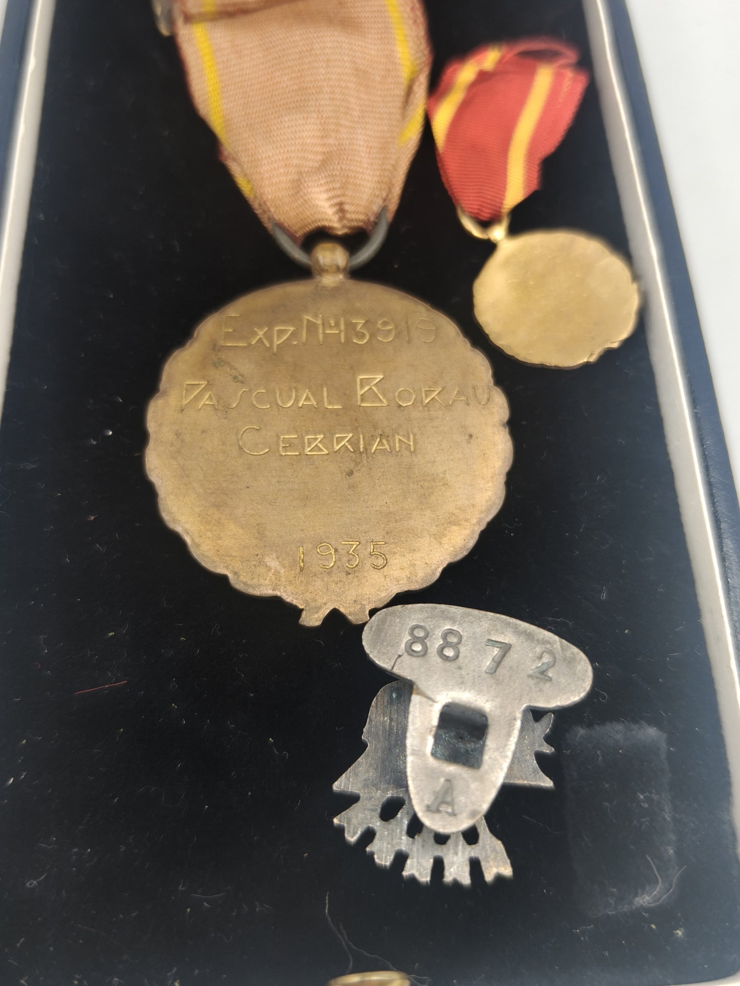 Falange Old Guard Medal with Miniature. Spain Franco's period