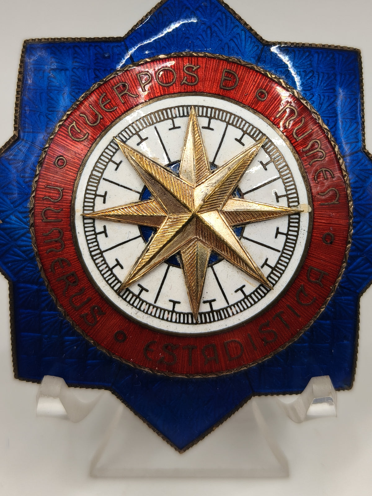 Order of Geographical Merit Service, Breast Star. Franco's Period, Spain.