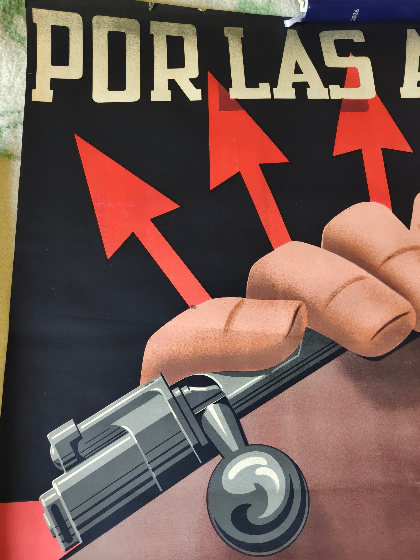 Cartel Falange "Patria,el pan y la Justicia". Época Guerra civil española.