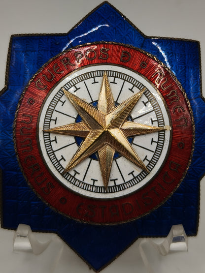 Order of Geographical Merit Service, Breast Star. Franco's Period, Spain.