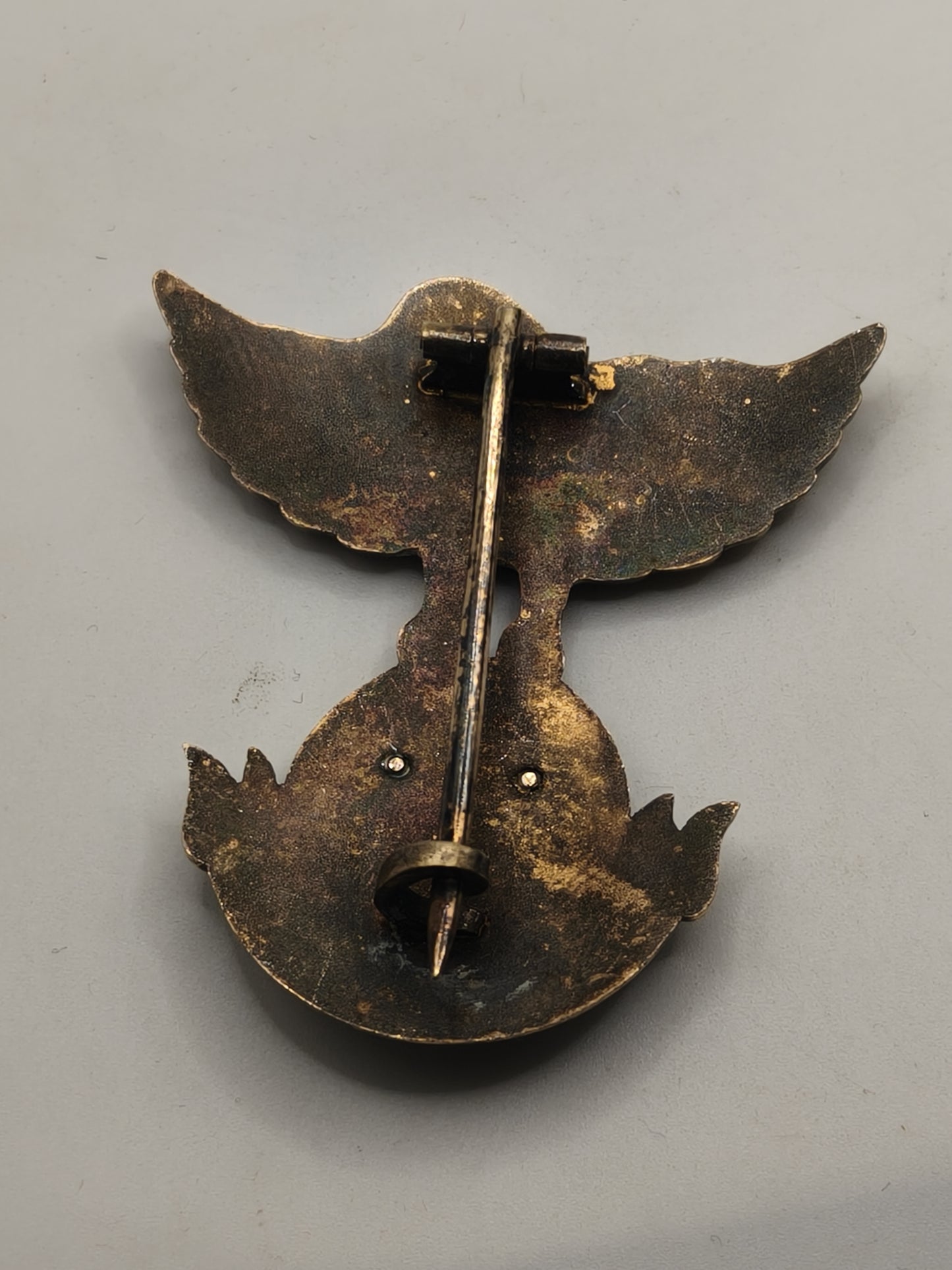 Spanish Officer Excombatients Badge. Silver and enamels.