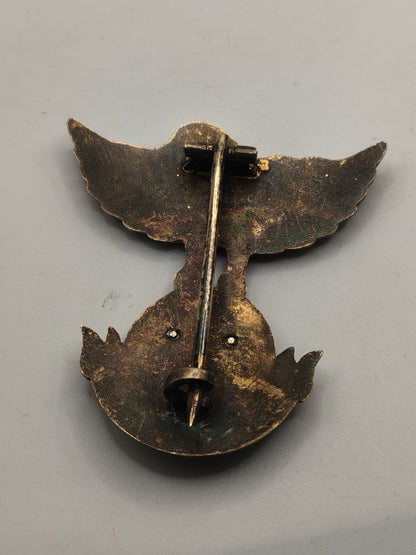 Spanish Officer Excombatients Badge. Silver and enamels.